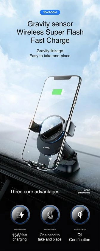 Joyroom Wireless Charging Gravity Car Holder JR-ZS212 4 Joyroom Wireless Charging Gravity Car Holder JR-ZS212 - Afbeelding 2