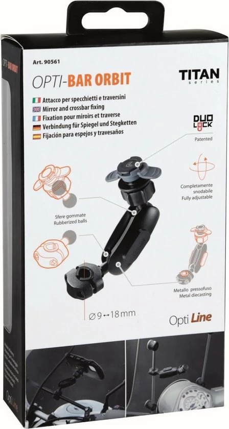 Lampa Titan Opti Bar Orbit, spiegel en crossbarbevestiging 9-18 mm diameter. Lampa Titan Opti Bar Orbit, Spiegel En Crossbarbevestiging 9-18 Mm Diameter. -AZDome store 448x840 1