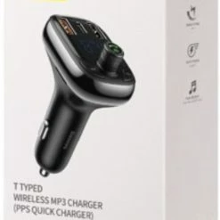 Baseus Voor Auto Bluetooth 5.0 FM Transmitter - Micro SD - Carkit Auto + Oplader (USB-C & Quick Charge 3.0) - Handsfree Bellen & Audio Afspelen - Aux - LED Licht CCTM-B01 -AZDome store 455x840 1