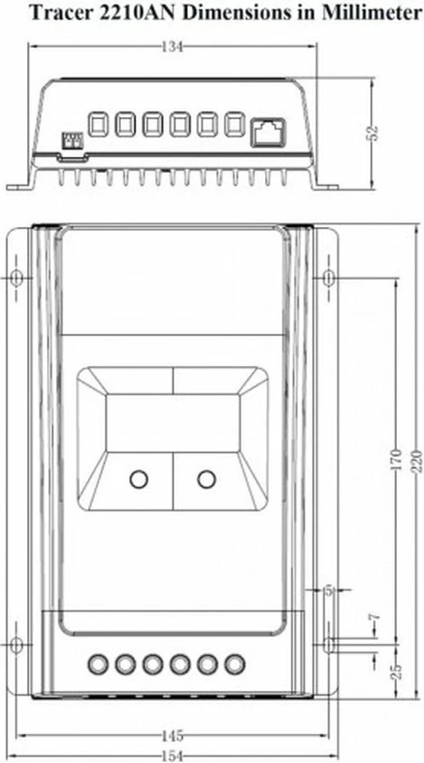 Laadregelaar EPEVER MPPT Solar Charger Tracer 2210AN Serie 20A Met 12V / 24V DC Automatisch Identificatiesysteem Voltage (20A) 4 Laadregelaar EPEVER MPPT Solar Charger Tracer 2210AN Serie 20A Met 12V / 24V DC Automatisch Identificatiesysteem Voltage (20A) - Afbeelding 2