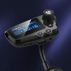 DrPhone BC19 – FM Transmitter - LCD Scherm - Handsfree - 12/24V – Bluetooth 5.0 - Carkit – USB + Micro SD & Aux – Qualcomm 3.0/ 2,4 A Lader - Zwart -AZDome store 473x840