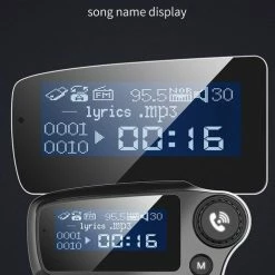 DrPhone BC19 – FM Transmitter - LCD Scherm - Handsfree - 12/24V – Bluetooth 5.0 - Carkit – USB + Micro SD & Aux – Qualcomm 3.0/ 2,4 A Lader - Zwart -AZDome store 491x840