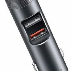 Baseus Energy Column Pro Auto Draadloze MP3-oplader, Bluetooth 5.0, 2xUSB, 30W (grijs) CDNL000014 -AZDome store 508x840