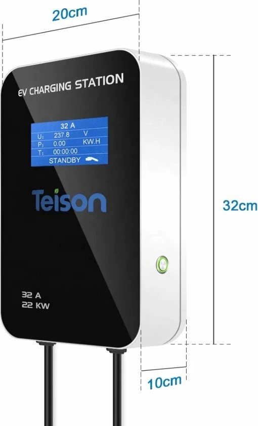 Merkloos Teison Green Pro - Wallbox Laadpaal Laadstation - 22KW 32A 3 Fase Type 2 11 Merkloos Teison Green Pro - Wallbox Laadpaal Laadstation - 22KW 32A 3 Fase Type 2 - Afbeelding 9