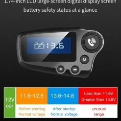 DrPhone BC19 – FM Transmitter - LCD Scherm - Handsfree - 12/24V – Bluetooth 5.0 - Carkit – USB + Micro SD & Aux – Qualcomm 3.0/ 2,4 A Lader - Zwart -AZDome store 514x840 1
