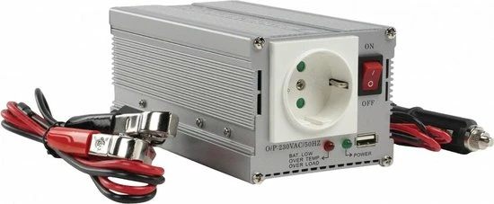 Nedis Inverter Gemodificeerde Sinusgolf | Ingangsvoltage: 12 VDC | Apparaat stroomoutput: 1 | 230 V ~ 50 Hz | 300 W | Piekvermogen: 600 W | Type stopcontact: F (CEE 7/3) / USB | Accuklemmen + Aansteker Nedis Inverter Gemodificeerde Sinusgolf | Ingangsvoltage: 12 VDC | Apparaat Stroomoutput: 1 | 230 V ~ 50 Hz | 300 W | Piekvermogen: 600 W | Type Stopcontact: F (CEE 7/3) / USB | Accuklemmen + Aansteker -AZDome store 550x227 1