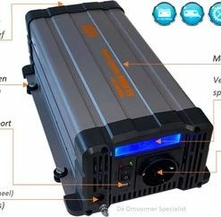 Rhino - PowerBoozt Zuivere Sinus Omvormer M?t Status Display 3000W - 12V -AZDome store 550x242