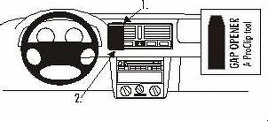 Houder - Brodit ProClip - Volkswagen Golf 4/ Variant Center Mount 4 Houder - Brodit ProClip - Volkswagen Golf 4/ Variant Center Mount - Afbeelding 2