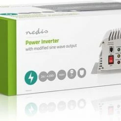 Nedis Inverter Gemodificeerde Sinusgolf | Ingangsvoltage: 24 VDC | Apparaat Stroomoutput: 2 | 230 V ~ 50 Hz | 1000 W | Piekvermogen: 2400 W | Type Stopcontact: F (CEE 7/3) | Accuklemmen -AZDome store 550x268 2