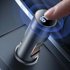 Baseus Energy Column Pro Auto Draadloze MP3-oplader, Bluetooth 5.0, 2xUSB, 30W (grijs) CDNL000014 -AZDome store 550x350