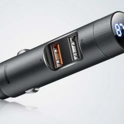 Baseus Energy Column Pro Auto Draadloze MP3-oplader, Bluetooth 5.0, 2xUSB, 30W (grijs) CDNL000014 -AZDome store 550x357