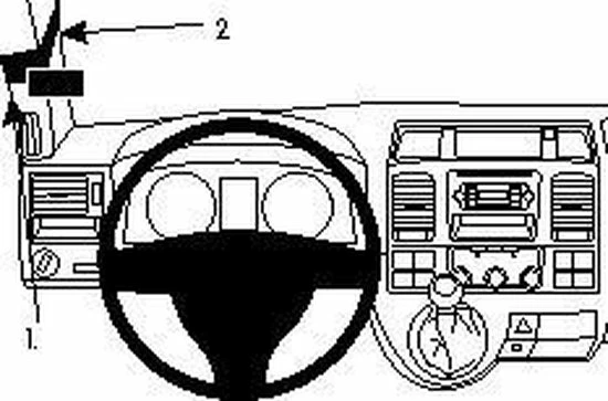 Houder - Brodit ProClip - Volkswagen T5/Pick-up/ Caravelle 2010-2015 Left Mount, Hoog 4 Houder - Brodit ProClip - Volkswagen T5/Pick-up/ Caravelle 2010-2015 Left Mount, Hoog - Afbeelding 2