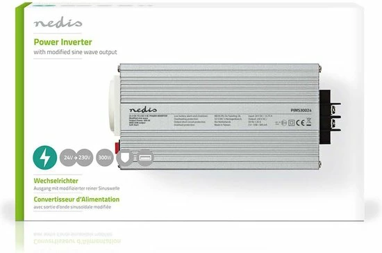 Nedis Inverter Gemodificeerde Sinusgolf | Ingangsvoltage: 24 VDC | Apparaat Stroomoutput: 1 | 230 V ~ 50 Hz | 300 W | Piekvermogen: 600 W | Type Stopcontact: F (CEE 7/3) / USB | Accuklemmen + Aansteker 14 Nedis Inverter Gemodificeerde Sinusgolf | Ingangsvoltage: 24 VDC | Apparaat Stroomoutput: 1 | 230 V ~ 50 Hz | 300 W | Piekvermogen: 600 W | Type Stopcontact: F (CEE 7/3) / USB | Accuklemmen + Aansteker - Afbeelding 12