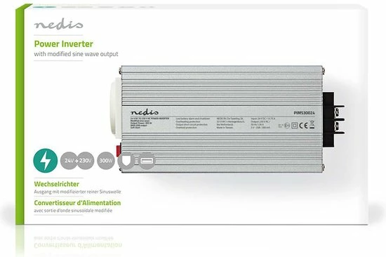 Nedis Inverter Gemodificeerde Sinusgolf | Ingangsvoltage: 24 VDC | Apparaat Stroomoutput: 1 | 230 V ~ 50 Hz | 300 W | Piekvermogen: 600 W | Type Stopcontact: F (CEE 7/3) / USB | Accuklemmen + Aansteker 15 Nedis Inverter Gemodificeerde Sinusgolf | Ingangsvoltage: 24 VDC | Apparaat Stroomoutput: 1 | 230 V ~ 50 Hz | 300 W | Piekvermogen: 600 W | Type Stopcontact: F (CEE 7/3) / USB | Accuklemmen + Aansteker - Afbeelding 13