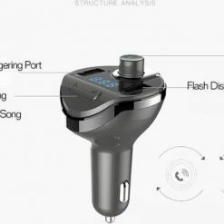 DrPhone BC6 Carkit - FM Transmitter - Autolader - Wireless Auto Bluetooth Kit - MP3-speler ? Wireless Handsfree - SD-kaart - Met 2 USB Poorten -AZDome store 550x394