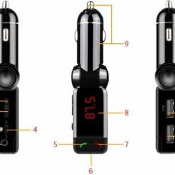 TrendX Bluetooth FM Zender - Handsfree - Draadloze Mp3 Speler - Carkit - Bluetooth FM Transmitter - Dubbele USB Oplader Voor Universele Telefoons -AZDome store 550x409 3
