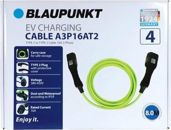 Blaupunkt Electric Vehicle Laadkabel Type2>2 16A 3ph A3P16AT2 6 Blaupunkt Electric Vehicle Laadkabel Type2>2 16A 3ph A3P16AT2 - Afbeelding 4