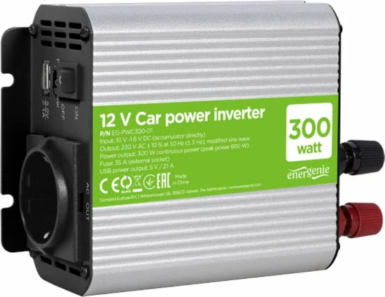 Energenie Auto Omvormer - Input 11V - 15V - Output 230V - 300 Watt 3 Energenie Auto Omvormer - Input 11V - 15V - Output 230V - 300 Watt