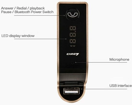 DrPhone FM9 - Bluetooth FM Transmitter - USB Poort ? Bluetooth Carkit ? Handsfree ? Roze 13 DrPhone FM9 - Bluetooth FM Transmitter - USB Poort ? Bluetooth Carkit ? Handsfree ? Roze - Afbeelding 11