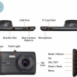 Thuys Dashcam - Dashcam Voor Auto - 1080P Full HD - G-sensor- 4.0 Inch LCD Screen - Inclusief 32GB Mini SD -AZDome store 550x449 1