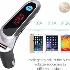 DrPhone FM7 - Bluetooth FM Transmitter ? USB Poort - Carkit Autolader ? Microfoon ? Handsfree Bellen ? Sigarettenplug - Rose Goud -AZDome store 550x457