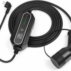 ERock Besen Mobiele Lader LCD Zwart Type 2 Naar Schuko - Uitgesteld Laden En Memory Functie