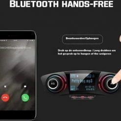 Lakro Multifunctionele Autolader Kit - FM-transmitter & Aux ? Dual USB Oplader 2.1A - Micro SD Kaart - Bluetooth Fm Transmitter - Handsfree - Audio-mp3-speler Met Matrix LED-scherm ? Bluetooth 4.0 + EDR & A2DP ? Zwart -AZDome store 550x488 3