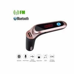 DrPhone FM7 - Bluetooth FM Transmitter ? USB Poort - Carkit Autolader ? Microfoon ? Handsfree Bellen ? Sigarettenplug - Rose Goud -AZDome store 550x493 1