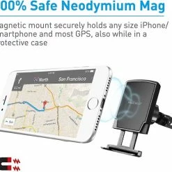 Macally MVENT Mag Magneet Ventilatierooster Telefoonhouder Auto Universeel - Zwart -AZDome store 550x498 2