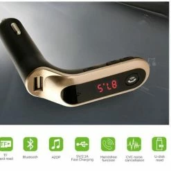 DrPhone FM7 - Bluetooth FM Transmitter ? USB Poort - Carkit Autolader ? Microfoon ? Handsfree Bellen ? Sigarettenplug - Rose Goud -AZDome store 550x501 1