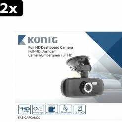 Konig 2x K?nig SAS-CARCAM20 Full HD Dashcam Met Zuignap Zwart -AZDome store 550x503 2
