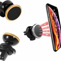 Merkloos Magnetische Telefoonhouder Voor In De Auto - Magneet - Ventilatierooster - Ventilator- Auto Ventilatie Houder - Smartphone - Mobielhouder - Autohouder - Auto Telefoonhouder - Samsung - IPhone - Nokia - Huawei - Sony - Universeel - Goud