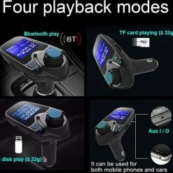 Opline FM Transmitter Bluetooth Draadloze Carkit / MP3 Speler Mobiel / Handsfree Bellen In De Auto / AUX Input / Lader / USB Flash Drive / Muziek / Audio / Radio / TF Kaart / Carkit Adapter -AZDome store 550x508