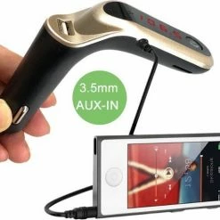 DrPhone FM7 - Bluetooth FM Transmitter ? USB Poort - Carkit Autolader ? Microfoon ? Handsfree Bellen ? Sigarettenplug - Rose Goud -AZDome store 550x510