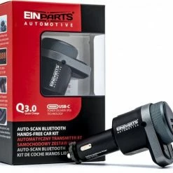 Einpart Bluetooth FM-Zender - Carkit - Autolader USB A / USB C - Snellader - Handsfree Bellen -AZDome store 550x511 3