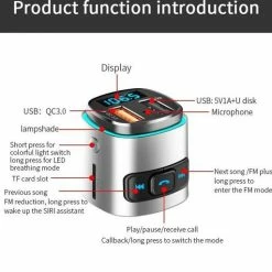 DrPhone BC15 - Handsfree Gesprekken + Autolader ? Bluetooth - RGB LED ? Audio Fm Transmitter ? Voltage Detectie - Bellen / Opladen - Smartphone -AZDome store 550x512 5