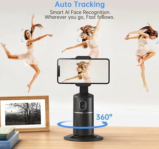 Titaan Line Draaibare AI-camera - Smart Shooting - Auto Object - Face Tracking - Tri-pod - Telefoonhouder-Roos 6 Titaan Line Draaibare AI-camera - Smart Shooting - Auto Object - Face Tracking - Tri-pod - Telefoonhouder-Roos - Afbeelding 4