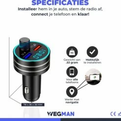Wegman Bluetooth FM Transmitter - Autolader - Carkit - Autoradio - Bluetooth Transmitter 18 Wegman Bluetooth FM Transmitter - Autolader - Carkit - Autoradio - Bluetooth Transmitter -AZDome store 550x522 1