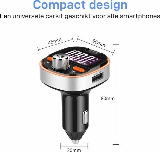 Athletix® Bluetooth FM Transmitter - Carkit - Auto Lader- Handsfree Bellen - MP3 - USB / SD Kaart - Snel Lader - 3 USB Poorten - Spotify / YouTube 12 Athletix® Bluetooth FM Transmitter - Carkit - Auto Lader- Handsfree Bellen - MP3 - USB / SD Kaart - Snel Lader - 3 USB Poorten - Spotify / YouTube - Afbeelding 10