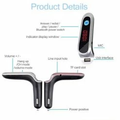 DrPhone FM7 - Bluetooth FM Transmitter ? USB Poort - Carkit Autolader ? Microfoon ? Handsfree Bellen ? Sigarettenplug - Rose Goud -AZDome store 550x523 2