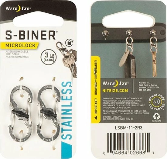 Nite Ize - SBiner - Microlock - Stainless Carabiner 7 Nite Ize - SBiner - Microlock - Stainless Carabiner - Afbeelding 5