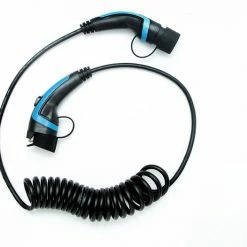 Apeks Electrical - EV Laadkabel Gekrulde Spiraal - Type 2 Naar Type 1 - 1 Fase - 32A - 7.4kW, Lengte 5 Meter