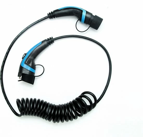 Apeks Electrical - EV Laadkabel Gekrulde Spiraal - Type 2 Naar Type 1 - 1 Fase - 32A - 7.4kW, Lengte 5 Meter 3 Apeks Electrical - EV Laadkabel Gekrulde Spiraal - Type 2 Naar Type 1 - 1 Fase - 32A - 7.4kW, Lengte 5 Meter