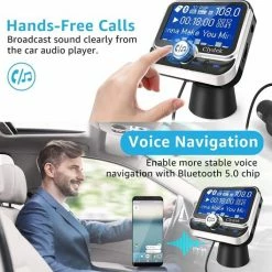 Merkloos Bluetooth FM-zender Voor Auto, Bluetooth 5.0 Draadloze Auto-audioadapter Met QC3.0 & 5V/2.4A Dual Charging Port, Eenvoudig Te Bevestigen Aan Luchtventilator, Handsfree Car Kit, Muziekspeler (met Afstandsbediening) -AZDome store 550x529 3