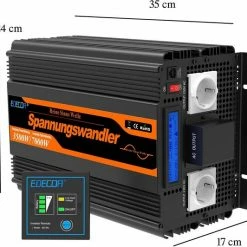 Edecoa - Omvormer - 24v Naar 240V - Auto Stroom Omvormer - Inverter - Omvormer Auto Camper Boot - Camping Stroom - Voor Auto Koelkast -AZDome store 550x532 3