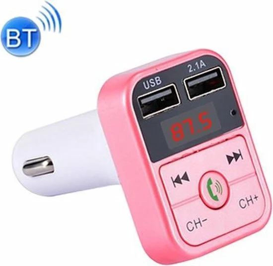 Merkloos B2 Dual USB Opladen Bluetooth Fm-zender MP3 Muziekspeler Car Kit, Ondersteuning Handsfree Call & TF-kaart & U Disk (Roze) 3 Merkloos B2 Dual USB Opladen Bluetooth Fm-zender MP3 Muziekspeler Car Kit, Ondersteuning Handsfree Call & TF-kaart & U Disk (Roze)