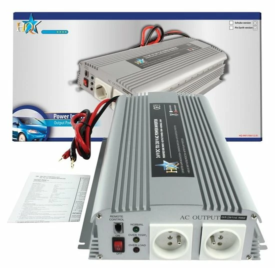 HQ Omvormer 1700 Watt 24 Volt - 230 Volt - Belgisch/Frans Stopcontact 6 HQ Omvormer 1700 Watt 24 Volt - 230 Volt - Belgisch/Frans Stopcontact - Afbeelding 4