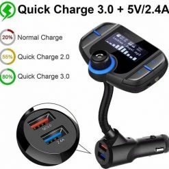 Merkloos BT70 Smart Bluetooth 4.2 FM-zender QC3.0 Snel Opladen MP3-muziekspeler Car Kit Met 1,7 Inch Scherm, Ondersteuning Voor Handsfree Bellen -AZDome store 550x539 6