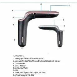 DrPhone FM7 - Bluetooth FM Transmitter ? USB Poort - Carkit Autolader ? Microfoon ? Handsfree Bellen ? Sigarettenplug - Rose Goud -AZDome store 550x540 1