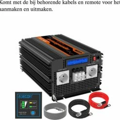 Edecoa - Omvormer - 24v Naar 240V - Auto Stroom Omvormer - Inverter - Omvormer Auto Camper Boot - Camping Stroom - Voor Auto Koelkast